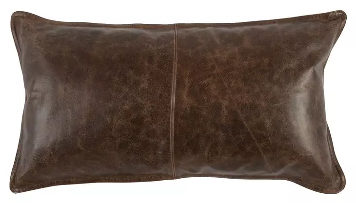 Soco Leather Parsons Cocoa Rectangular Accent Pillow Set of 2