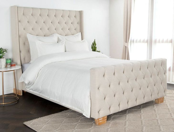 Karina Ivory and Gray Queen Duvet