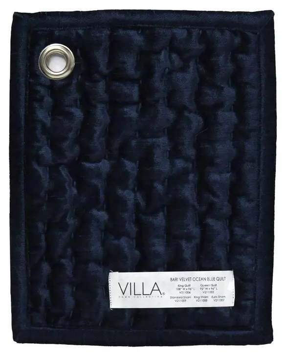Bari Velvet Ocean Blue Swatch Quilt