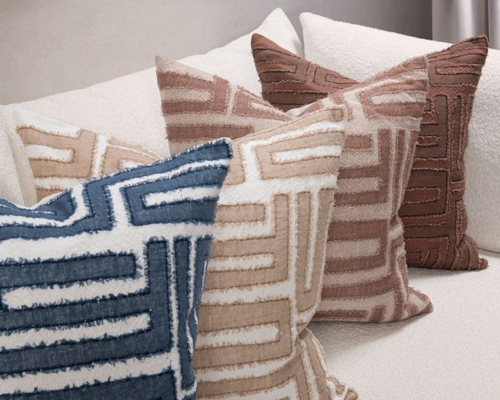 Villa Classics Mateo Azul Blue Square Accent Pillow Set of 2