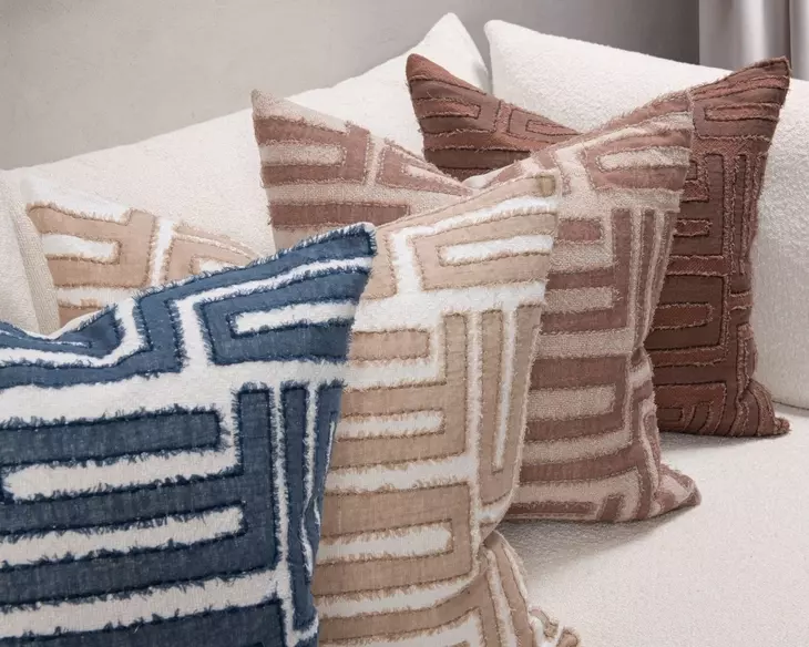 Villa Classics Mateo Azul Blue Square Accent Pillow Set of 2