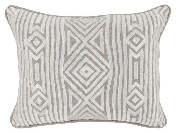 Intrigue Raleigh Natural and Ivory Rectangular Accent Pillow