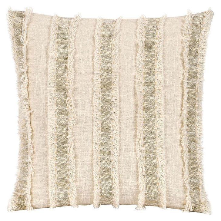 Affinity Nenna Natural and Ivory Square Accent Pillow