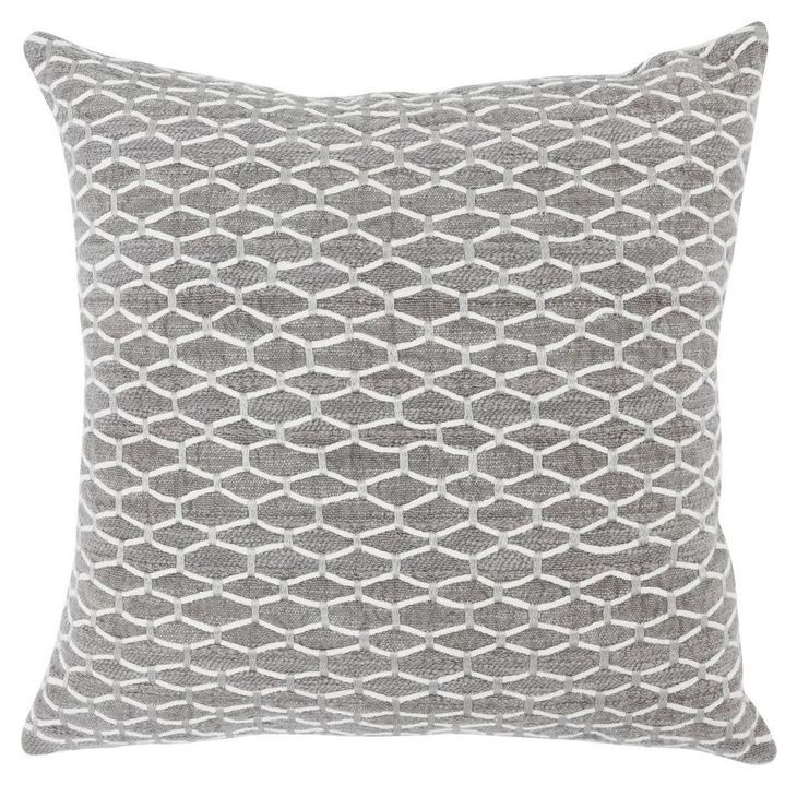 Intrigue Neville Gray Square Accent Pillow