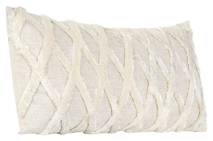 Intrigue Ellett Natural and Ivory Rectangular Accent Pillow