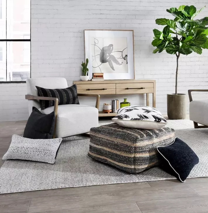 Solstice Charcoal Square Accent Pillow Set of 2