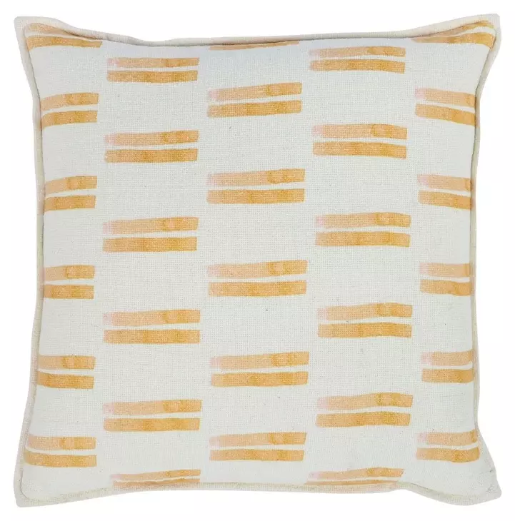 Repose Dunes Washed Orange and White Square Accent Pillow Set of 2