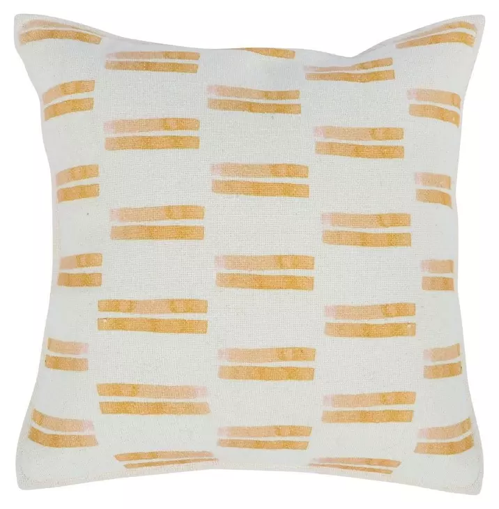 Repose Dunes Washed Orange and White Square Accent Pillow Set of 2