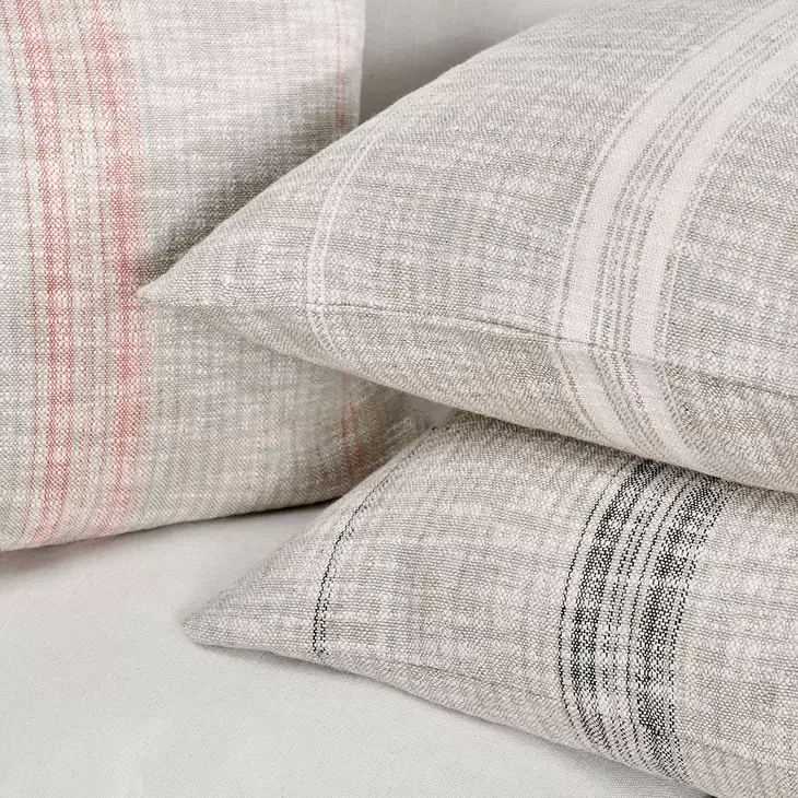 Repose Ria Natural and Black Square Accent Pillow Set of 2