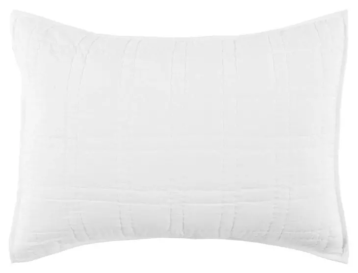 Carly White Standard Sham with Silvadur Tech