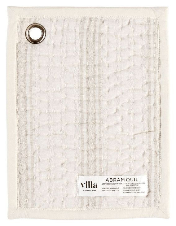 Abram Eggshell Cotton Linen Swatch Quilt