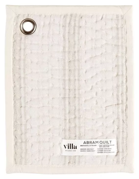 Abram Eggshell Cotton Linen Swatch Quilt