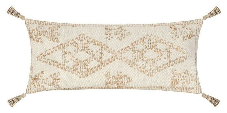 Comporta Farm Ivory and Natural Rectangular Accent Pillow