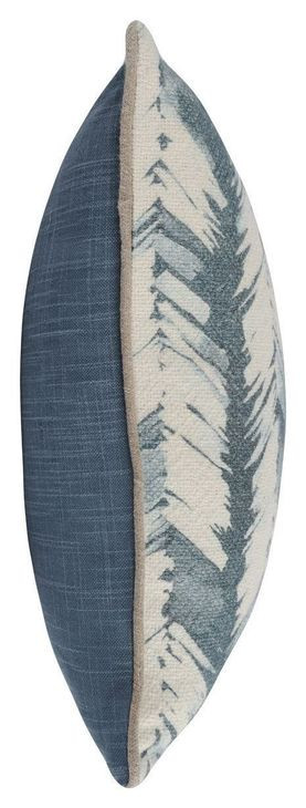 Comporta Lola Blue and Beige Square Accent Pillow