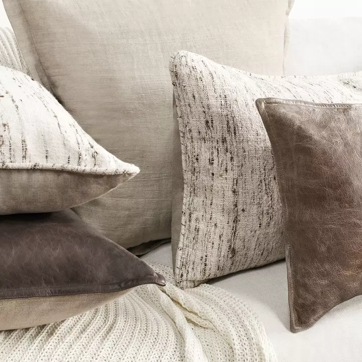 Comporta Tavira Natural Square Accent Pillow Set of 2