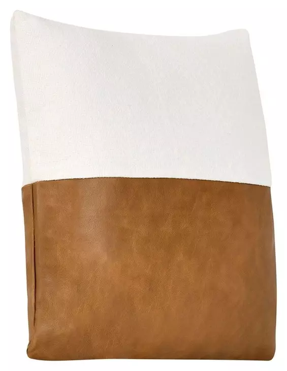 Villa Classics Canyon Ivory and Chestnut Square Accent Pillow Set of 2