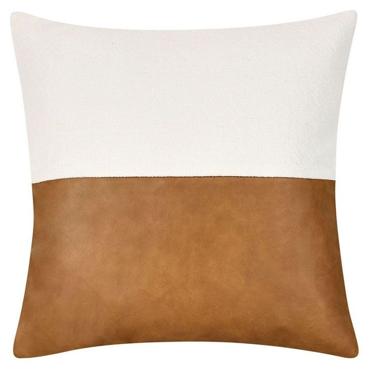 Villa Classics Canyon Ivory and Chestnut Square Accent Pillow