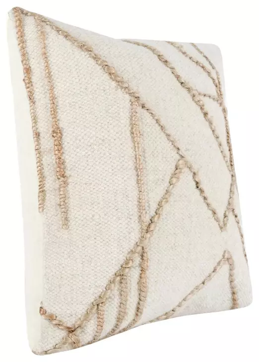 Comporta Sintra Ivory and Natural Square Accent Pillow Set of 2