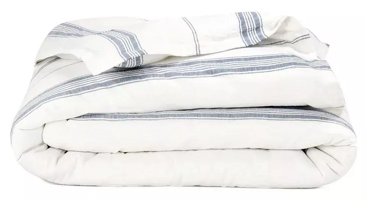 Jayson Blue Stripe Linen Cashmere King Duvet