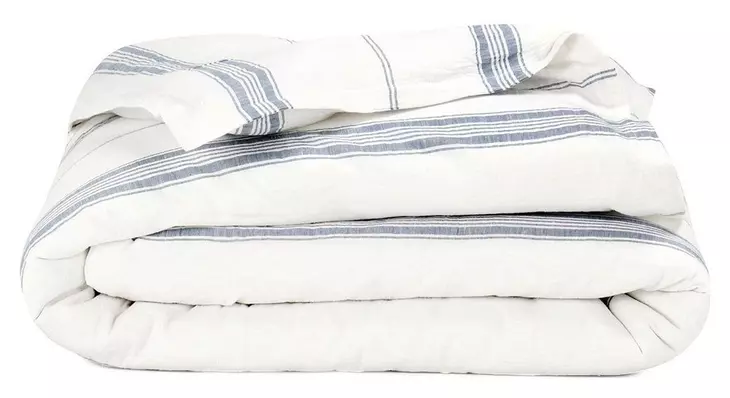 Jayson Blue Stripe Linen Cashmere Queen Duvet