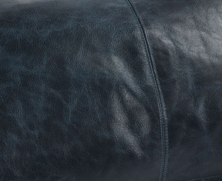 Soco Leather Naval Nightfall Blue Rectangular Accent Pillow