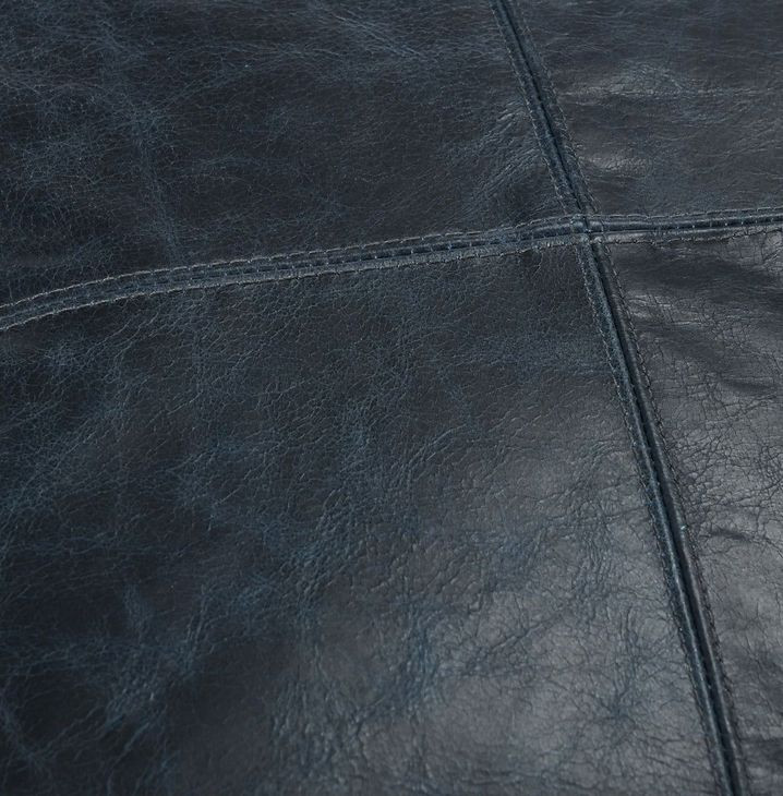 Soco Leather Naval Nightfall Blue Square Accent Pillow