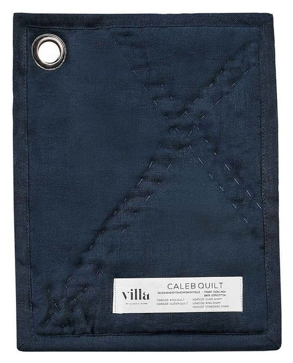 Caleb Hand Stitched Midnight Blue Swatch Quilt