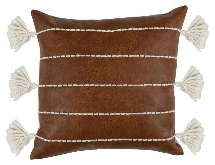 La Dolce Vita Brown Square Accent Pillow