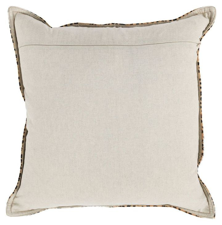 La Dolce Vita Leopard Hide Camel and Black Square Accent Pillow