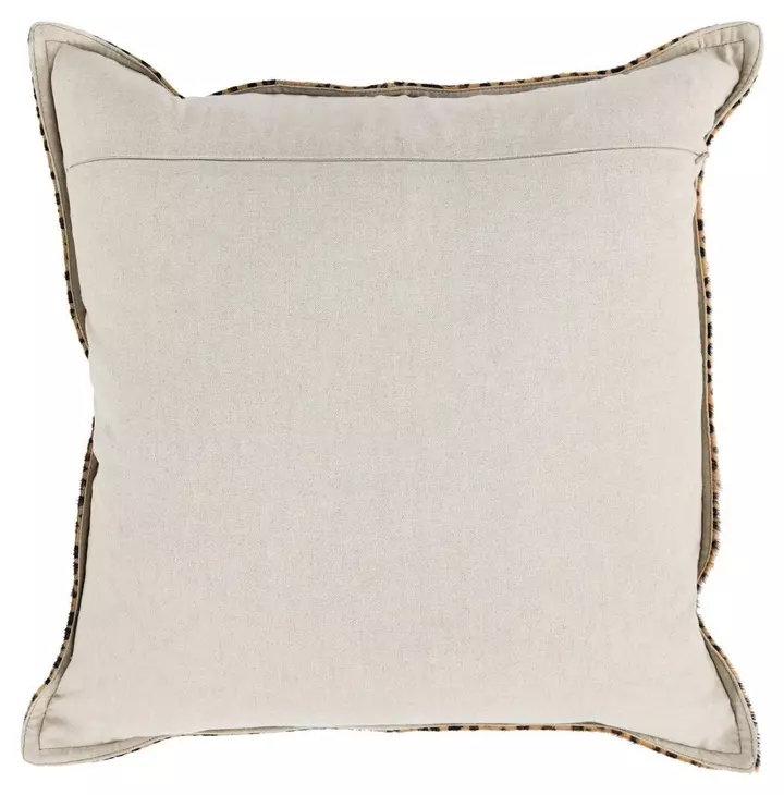 La Dolce Vita Leopard Hide Camel and Black Square Accent Pillow Set of 2