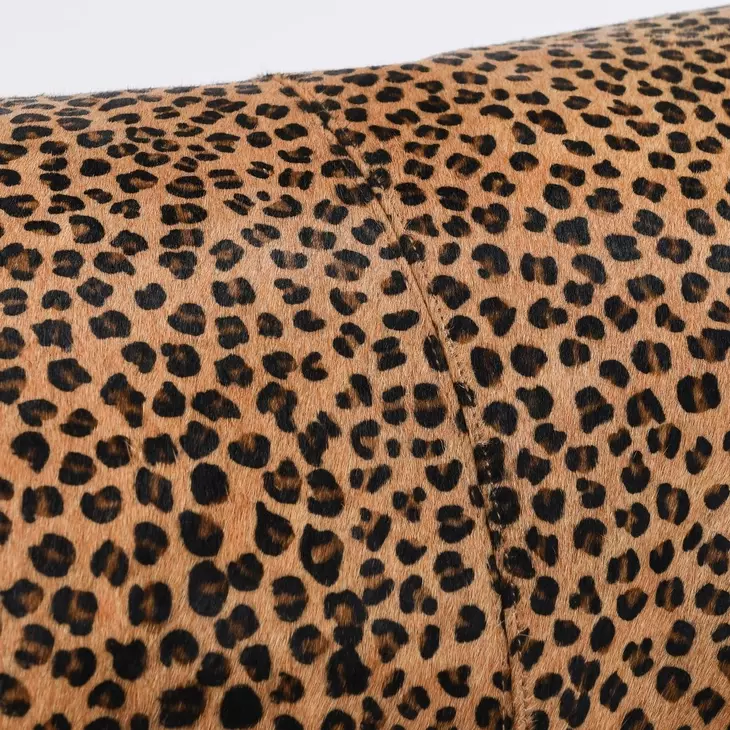 La Dolce Vita Leopard Hide Camel and Black Rectangular Accent Pillow Set of 2