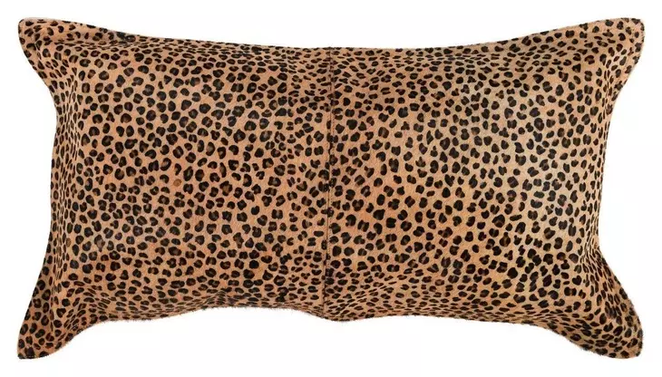 La Dolce Vita Leopard Hide Camel and Black Rectangular Accent Pillow Set of 2