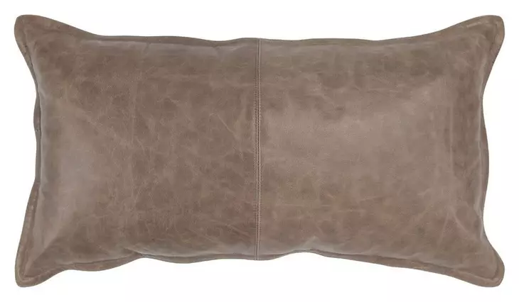 Soco Leather Sandstorm Taupe Rectangular Accent Pillow Set of 2