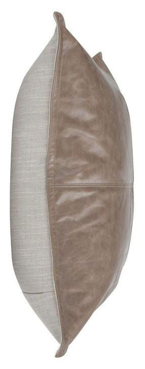 Soco Leather Sandstorm Taupe Square Accent Pillow