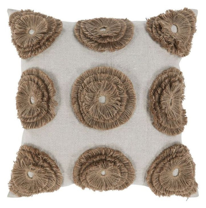 Heritage Craft Halston Natural Square Accent Pillow