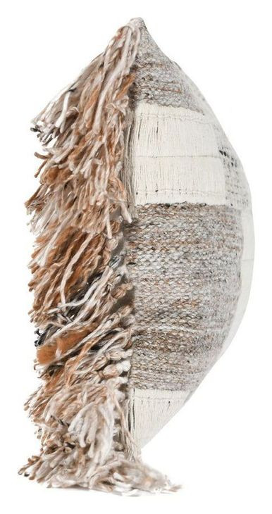 Heritage Craft Farah Ivory and Natural Rectangular Accent Pillow