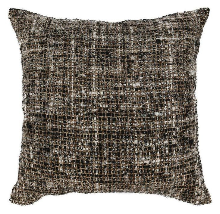 Villa Classics Porter Black and Ivory Square Accent Pillow