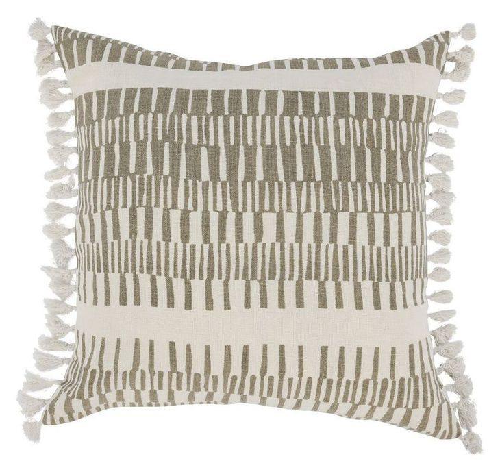 Heritage Craft Jagger Ivory Square Accent Pillow