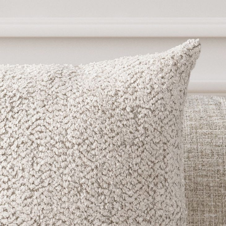 Villa Classics Maris Ivory and Natural Square Accent Pillow