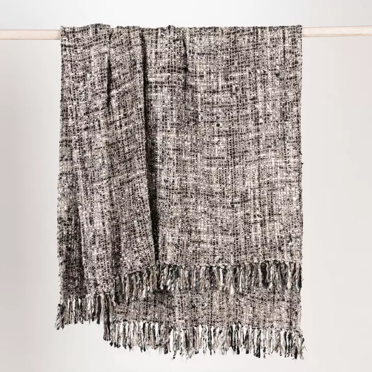 Throws Porter Black and Ivory Throw