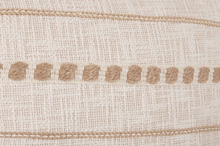 Melange Lago Ivory and Natural Square Accent Pillow