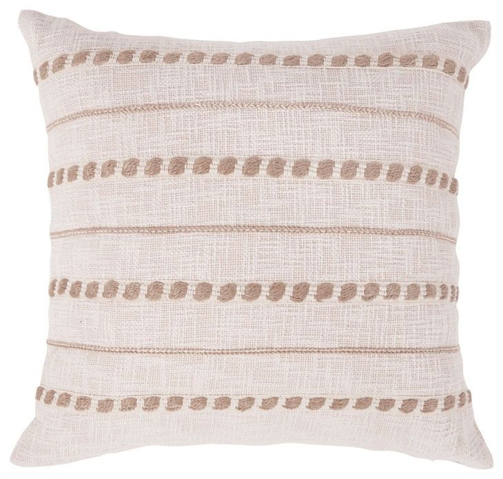 Melange Lago Ivory and Natural Square Accent Pillow