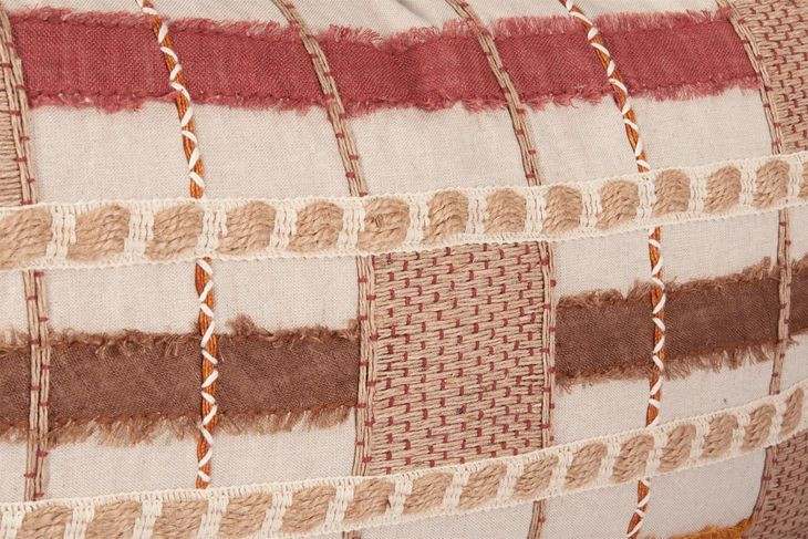 Melange Stratton Clay and Beige Rectangular Accent Pillow