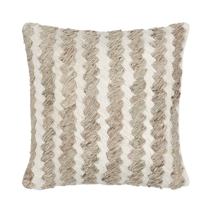 Melange Burrows Ivory and Beige Square Accent Pillow