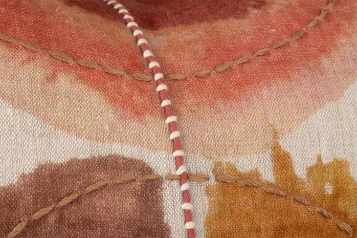 Melange Solar Clay and Cream Square Accent Pillow