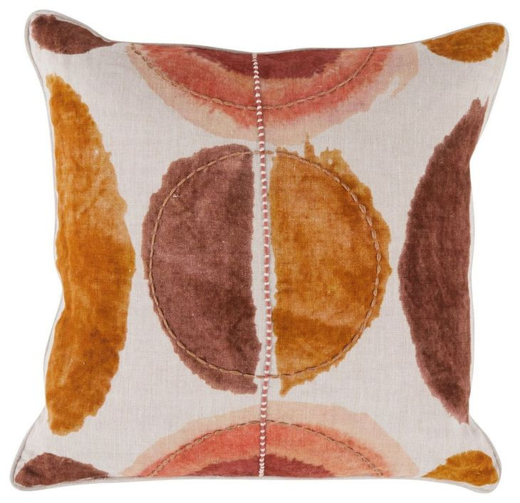 Melange Solar Clay and Cream Square Accent Pillow