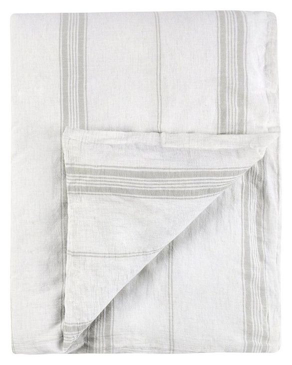 Jayson Gray Stripe Linen Cashmere King Duvet