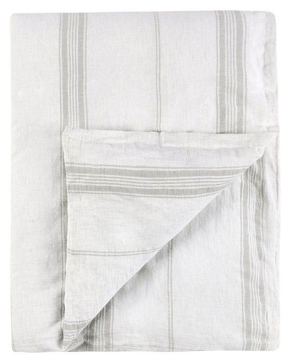 Jayson Gray Stripe Linen Cashmere Queen Duvet