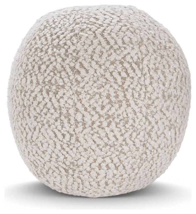 Villa Classics Maris Ivory and Natural Round Accent Pillow