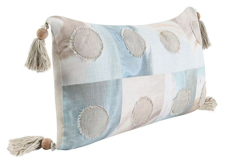 Stillness Yama Blue and Brown Rectangular Accent Pillow